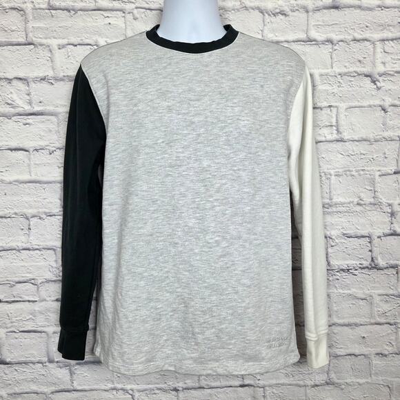 Zara Sweatshirt Mens Size Medium Gray Colorblock Crew Neck - Picture 1 of 13
